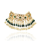 Amrita Flower Green Polki Set - The Pashm